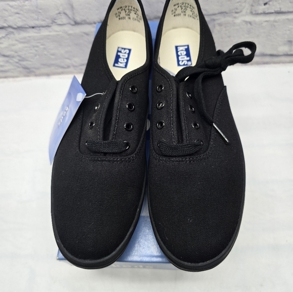 Keds Shoes - Keds Fundamentals Sneakers Black Canvas Flats Womens 9.5 Comfort Arch WK-2774M